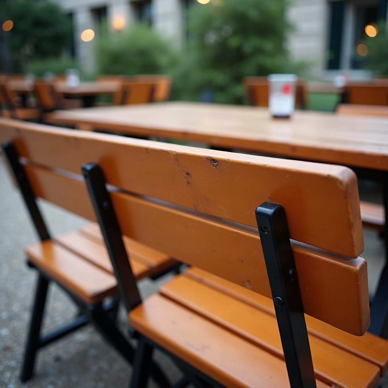 Biertischgarnitur mit Lehne mieten — Eventverleih Stuttgart — im Einsatz