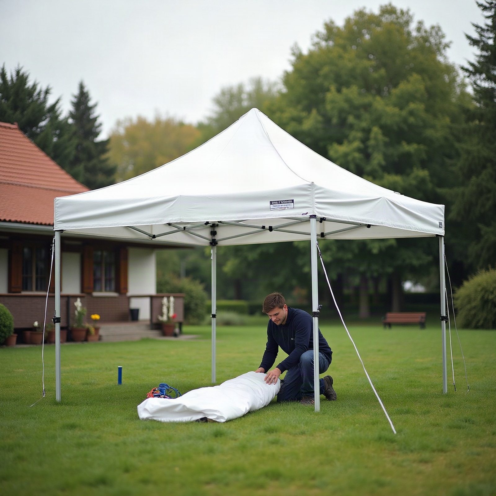 Faltpavillon 3 × 3 m (wetterfest) mieten — Eventverleih Stuttgart — im Einsatz
