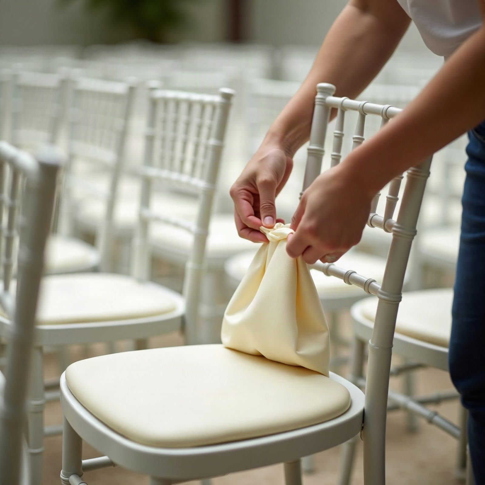 Sitzkissen (passend zum Chiavari-Stuhl) mieten — Eventverleih Stuttgart — im Einsatz